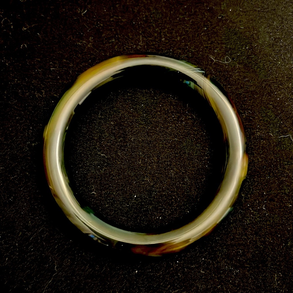 Dark Green Agate Bangle 60mm